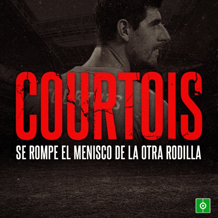 Courtois sufre una lesión en el menisco