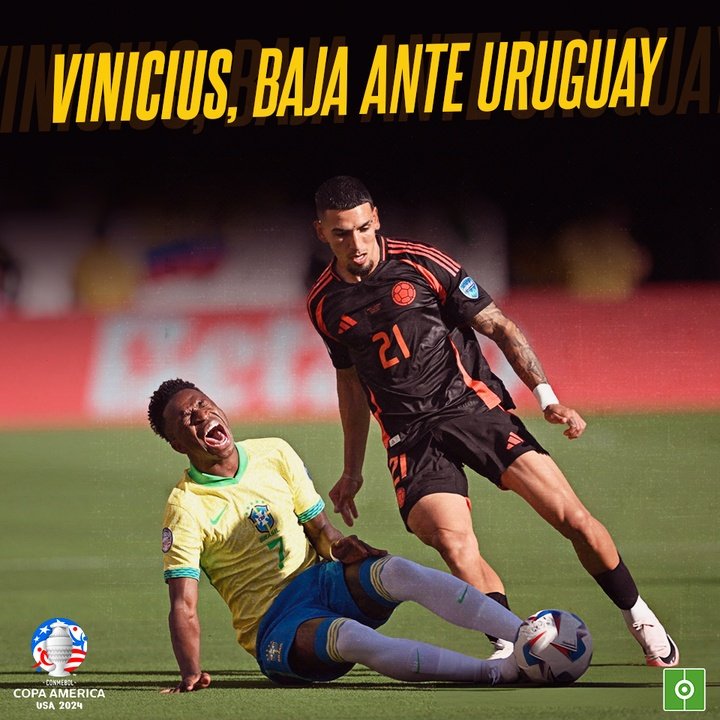 Vinicius, baja ante Uruguay