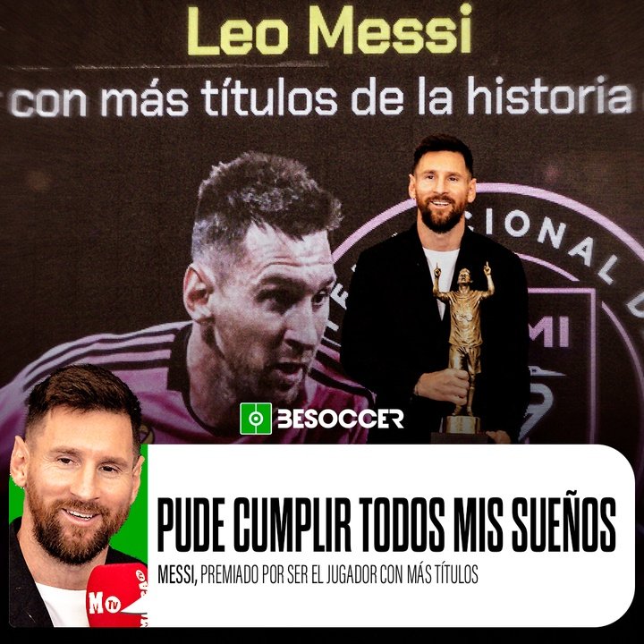 Messi, premiado por ser el jugador con más títulos