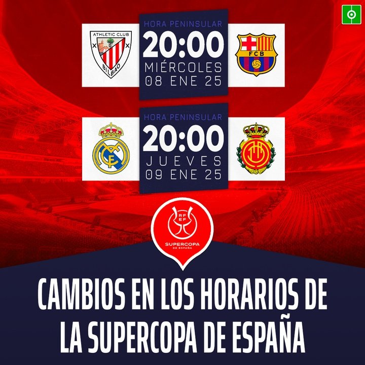 Cambios en los horarios de la Supercopa de España