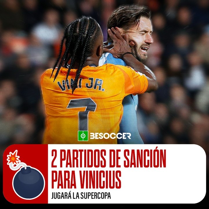 2 partidos de sanción para Vinicius