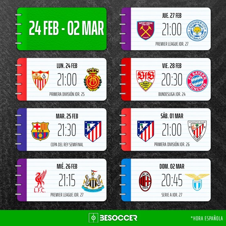 Partidos destacados de la semana