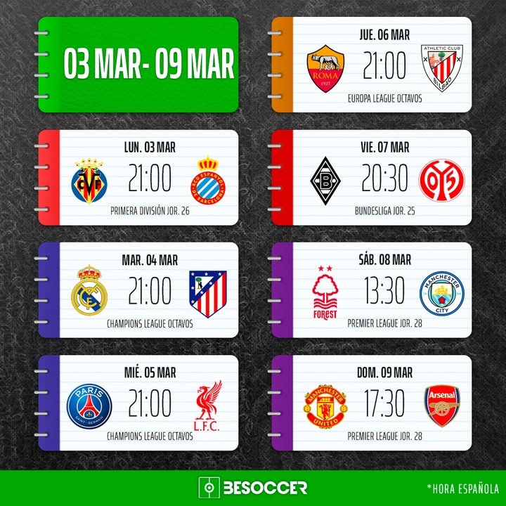 Partidos destacados de la semana