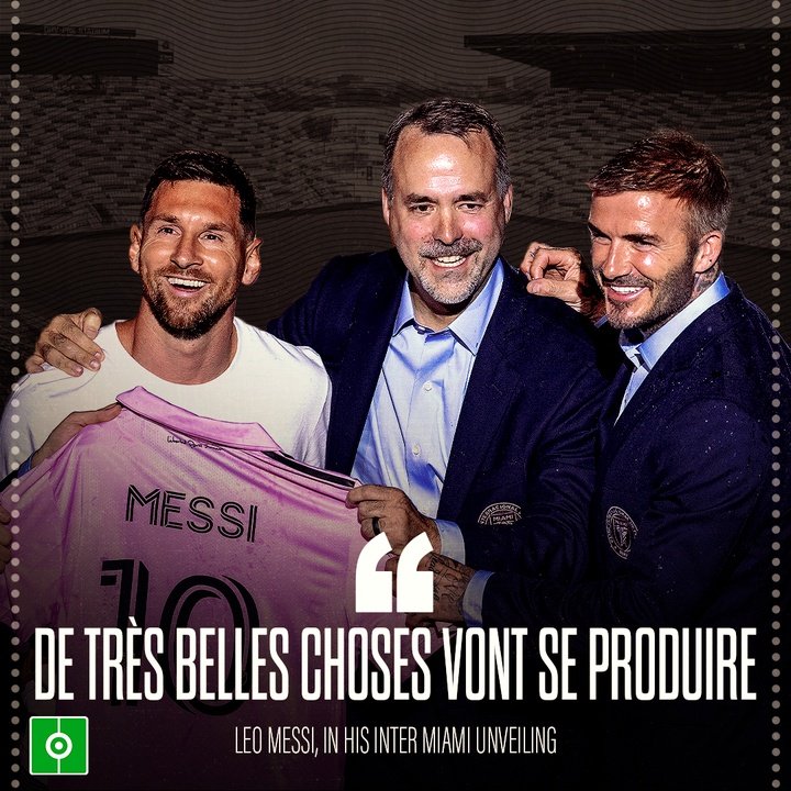 Leo Messi, lors de sa présentation avec l'Inter Mia