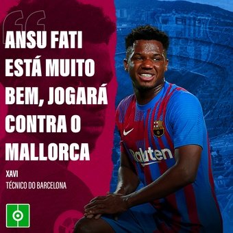 Xavi afima que Ansu Fati jogará contra o Mallorca, 30/04/2022