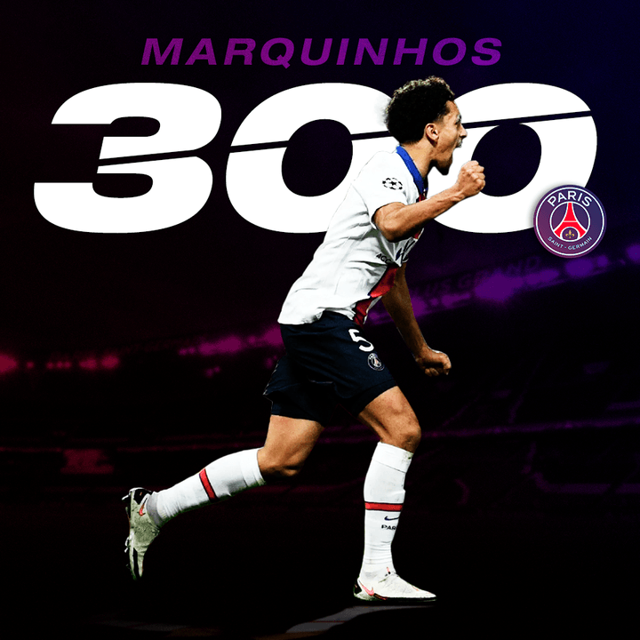 Marquinhos, 300 partidos oficiales PSG