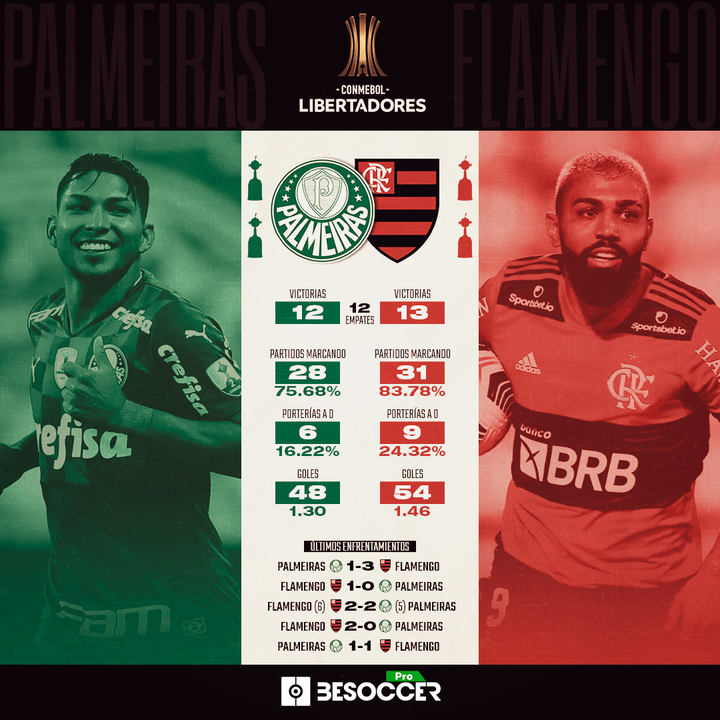 Palmeiras y Flamengo, final de la Libertadores
