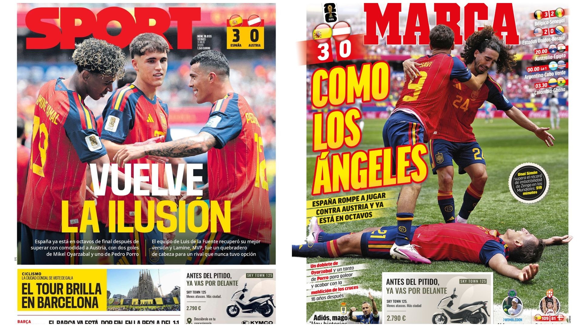 Portadas de la prensa deportiva del 03-07-26