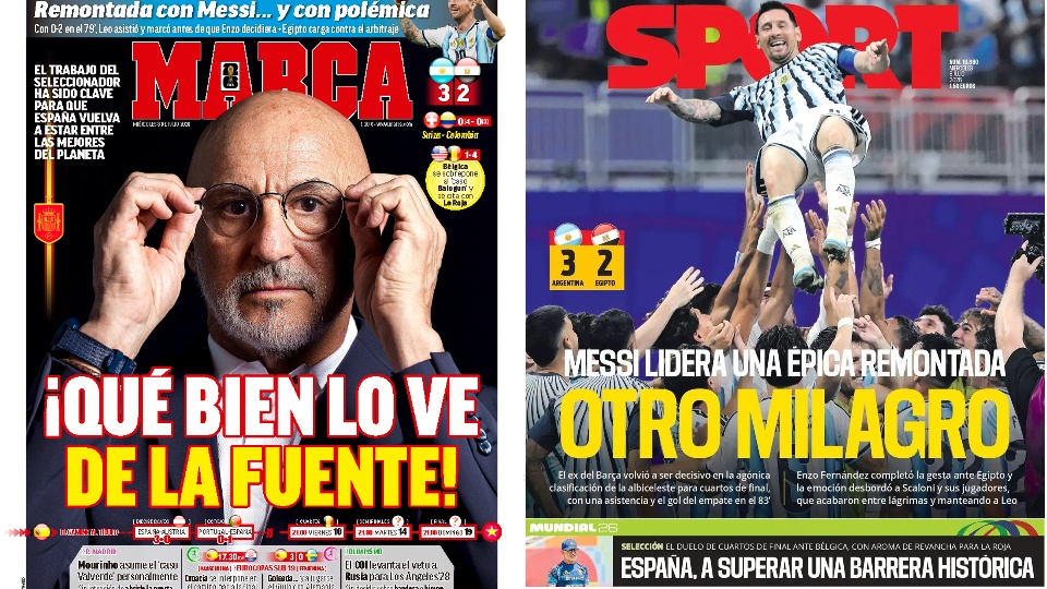Portadas de la prensa deportiva del 08-07-26