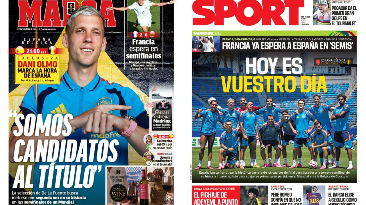 Portadas de la prensa deportiva del 10-07-26