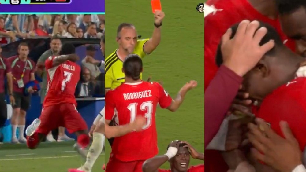 Embolo is reduced to tears after being sent off. Capture/CazeTV