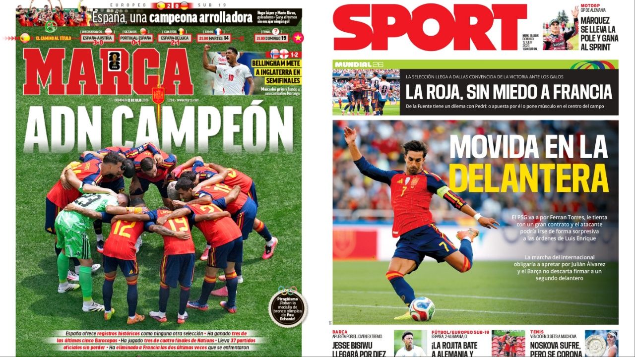 Portadas de la prensa deportiva del 12-07-26