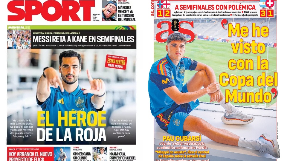 Portadas de la prensa deportiva del 13-07-26