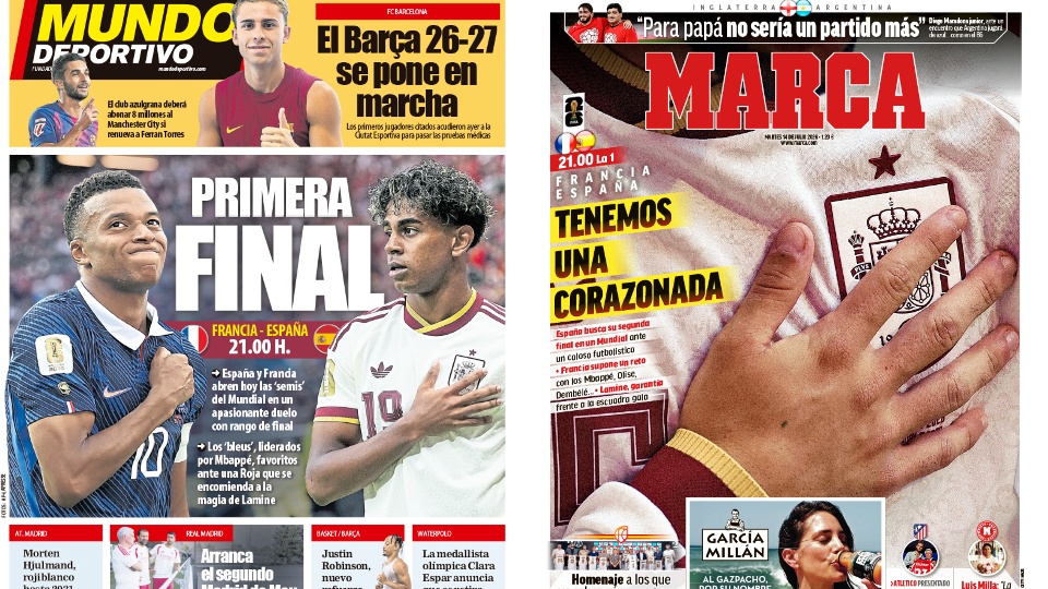 Portadas de la prensa deportiva del 14-07-26