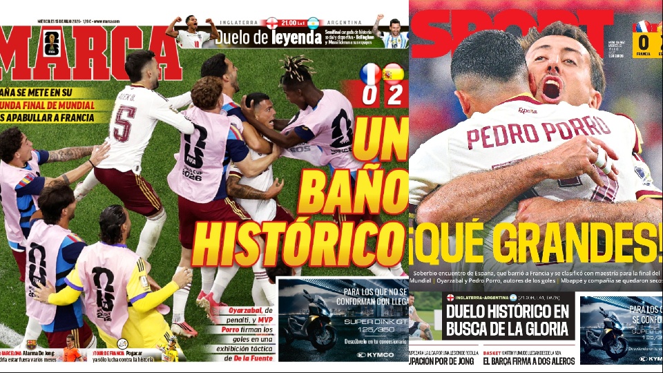 Portadas de la prensa deportiva del 15-07-26