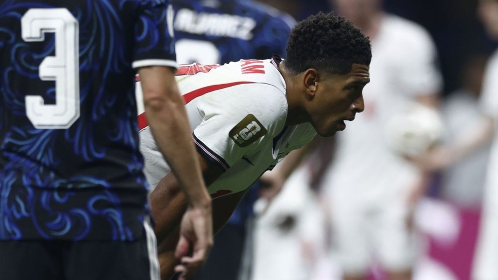 Jude Bellingham catches his breath during the match against Argentina. EFE