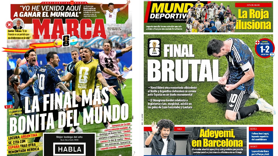 Portadas de la prensa deportiva del 16-07-26