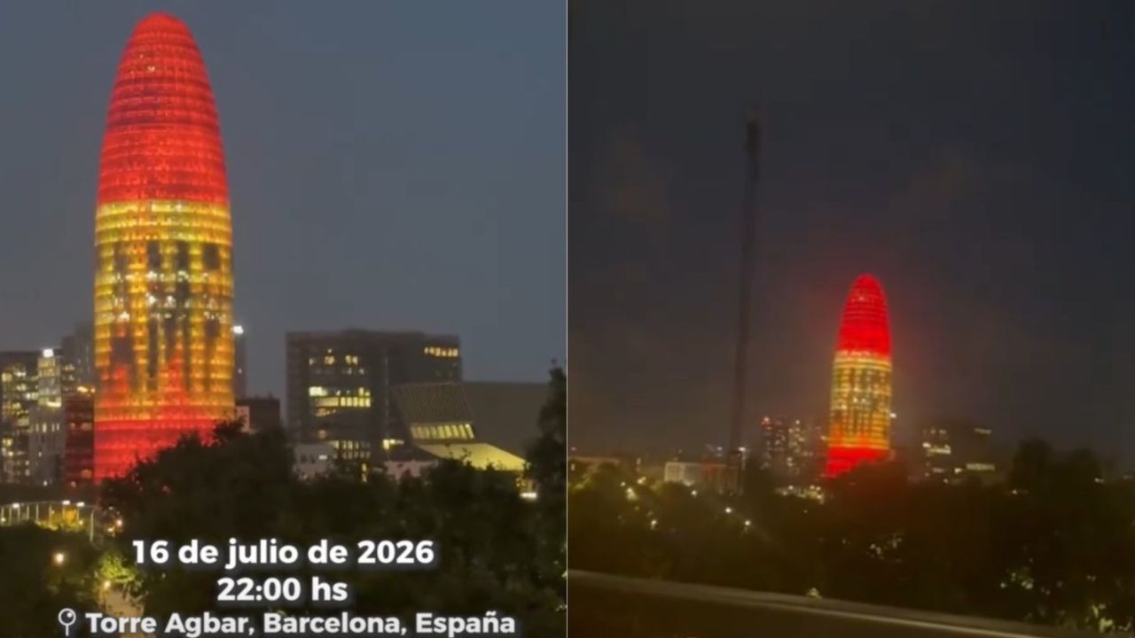 Argentina estalla por una prueba de iluminación de la Torre Glòries con la palabra 'CAMPEONES'