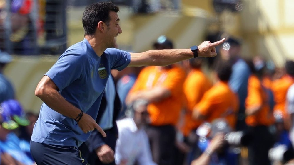 Lionel Scaloni during the Spain vs Argentina final of the 2026 Mundial held at MetLife Stadium in New Jersey. EFE