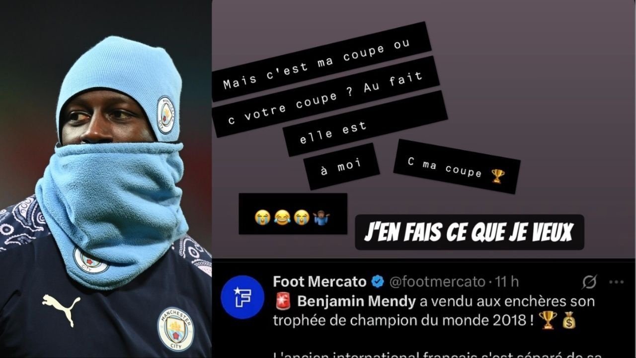 Mendy vende la réplica de la Copa del Mundo
