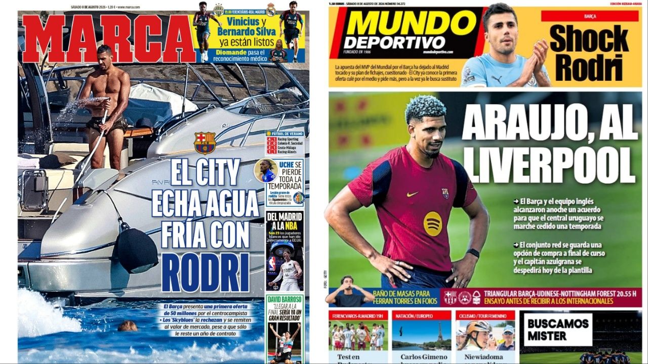 Portadas de la prensa deportiva del 08-08-26