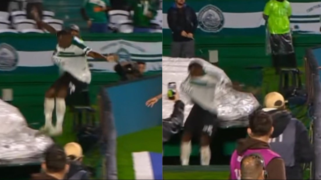 Jacy dejó uno de los sustos del día para Coritiba en un festejo accidentado tras marcar ante Chapecoense.