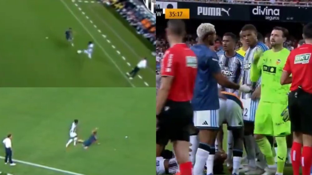 Elanga esquiva el camino de Uche tras una dura entrada de Gayà