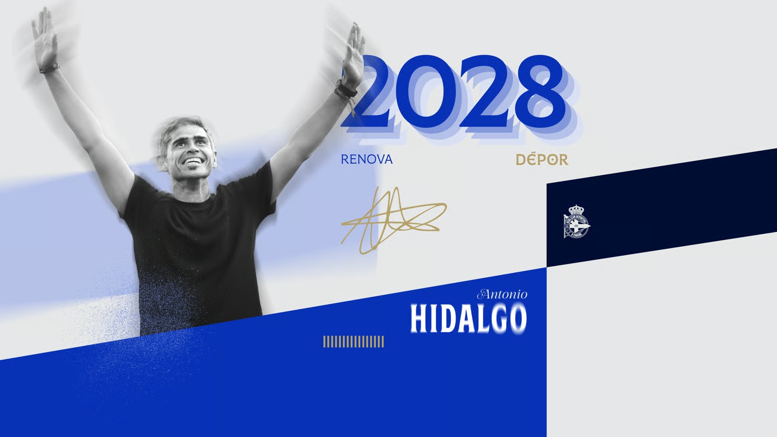 OFICIAL: el Dépor renueva a Antonio Hidalgo hasta 2028