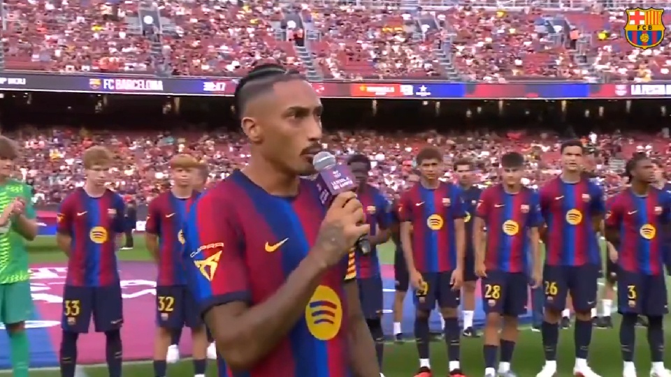 Raphinha, omaggio ai campioni e cuore per Bardghji: il discorso del capitano al Gamper