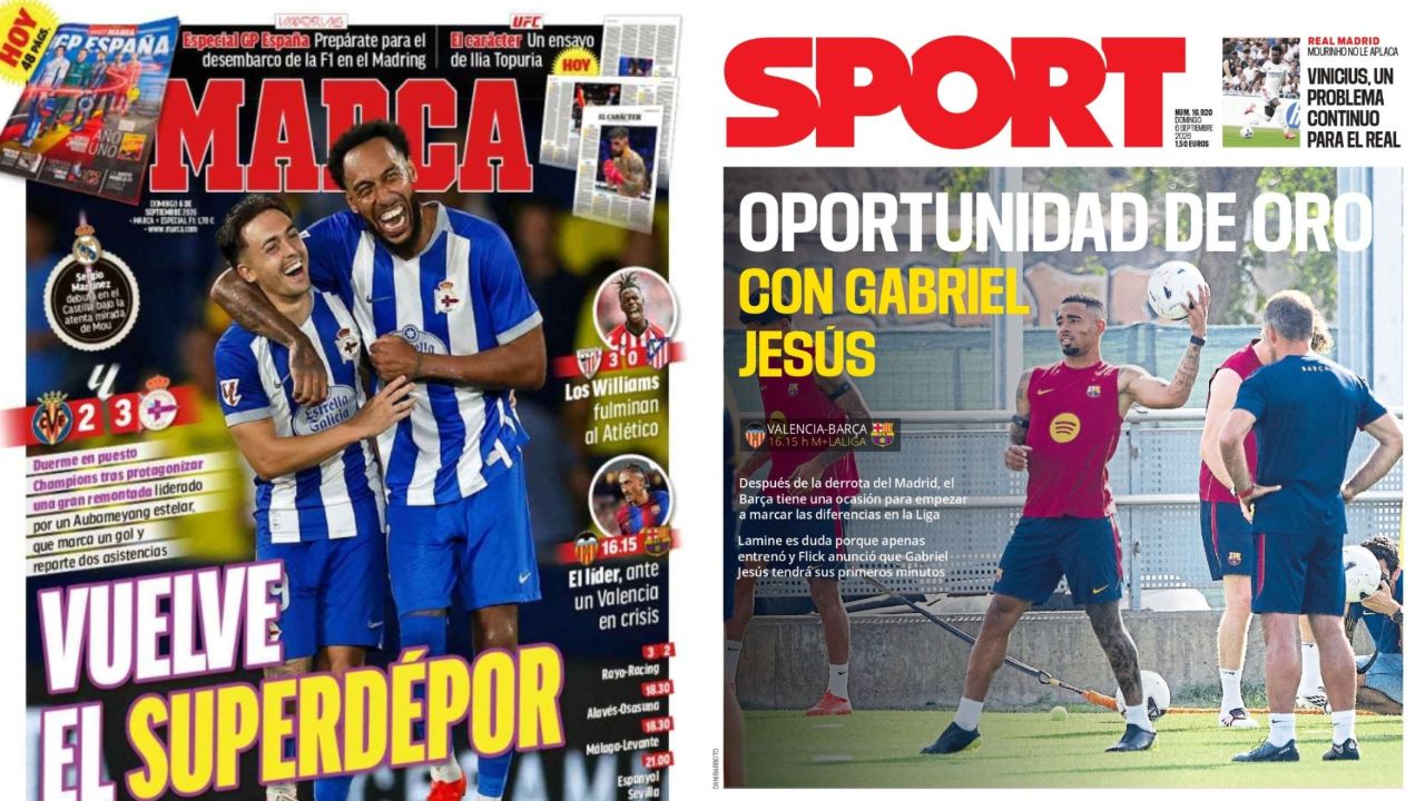 Portadas de la prensa deportiva del 06-09-26