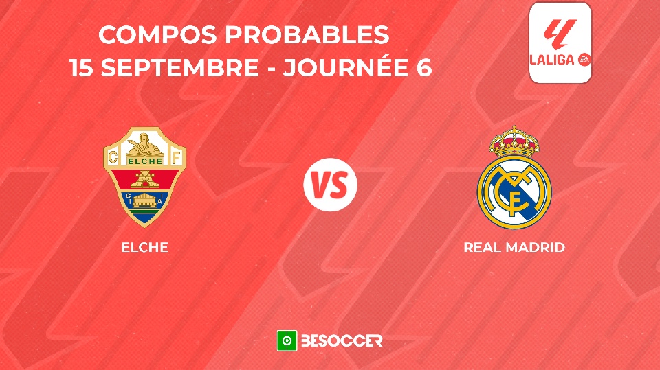 Compos probables Elche - Real Madrid
