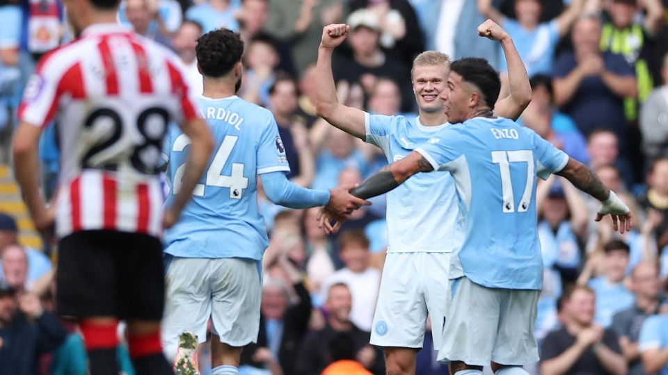 Manchester City 5-3 Sunderland: líder a base de gols