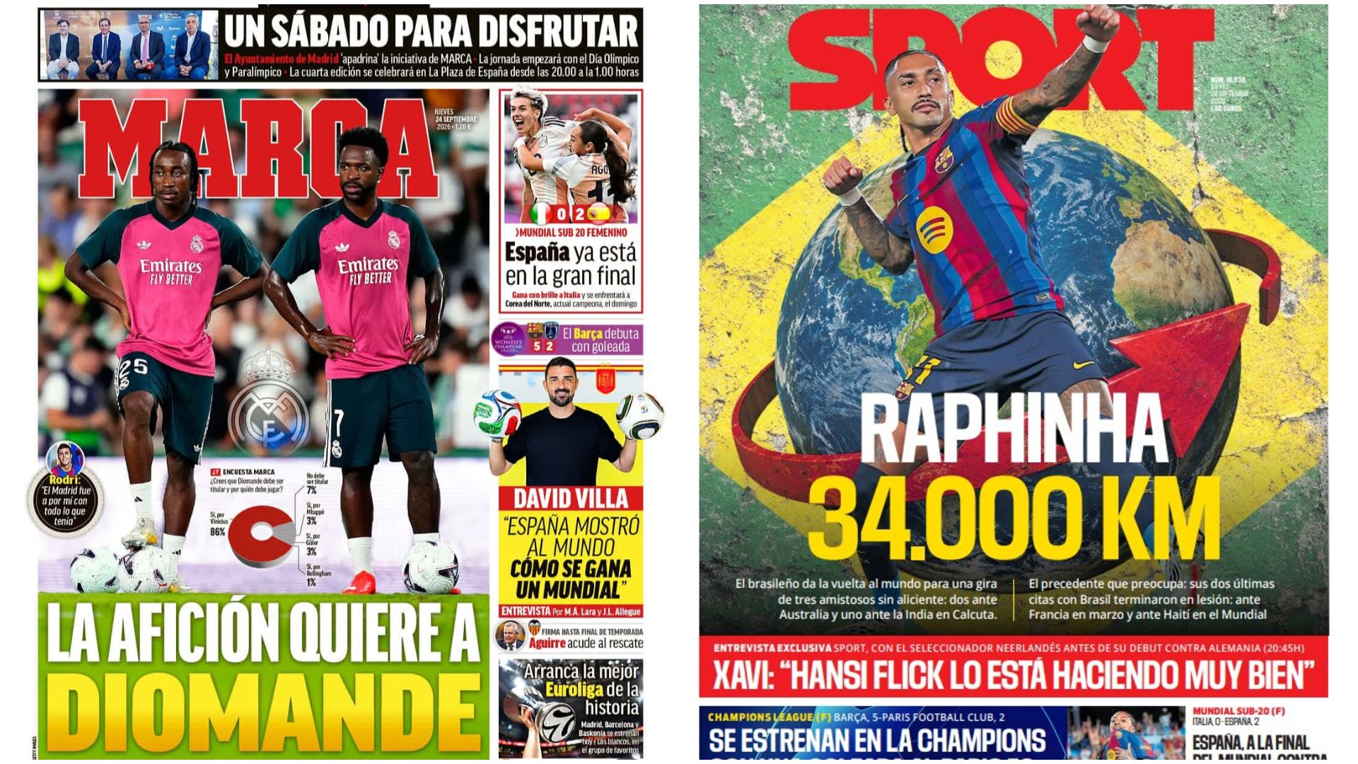 Portadas de la prensa deportiva del 24-09-26