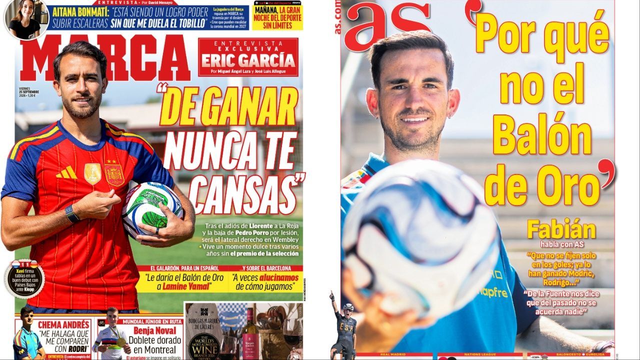 Portadas de la prensa deportiva del 25-09-26