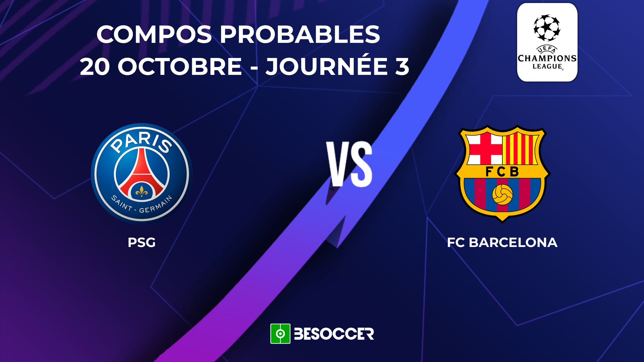 Compositions probables PSG - FC Barcelone