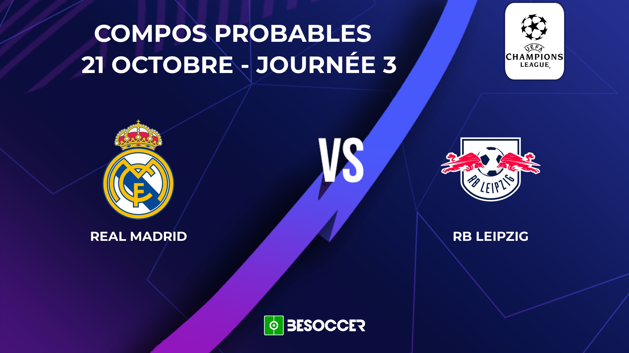 Compositions probables Real Madrid - RB Leipzig
