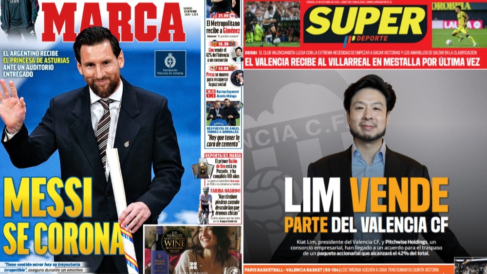 Portadas de la prensa deportiva del 24-10-2026