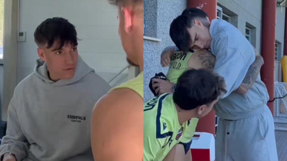 Carlos Espí visitó a sus excompañeros del Levante tras el 'Clásico'