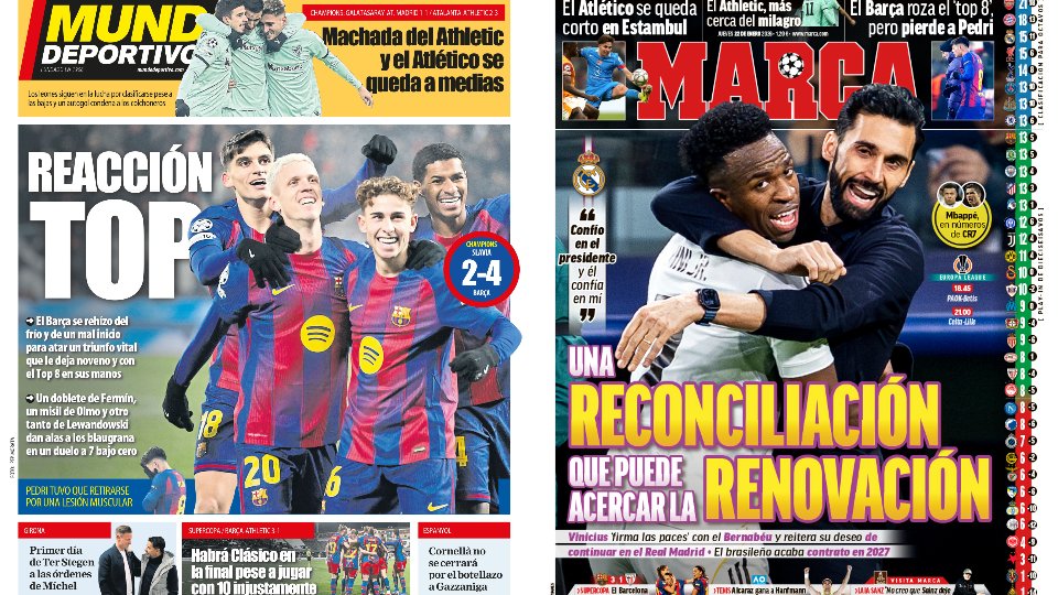 Portadas de la prensa deportiva del 22-01-26