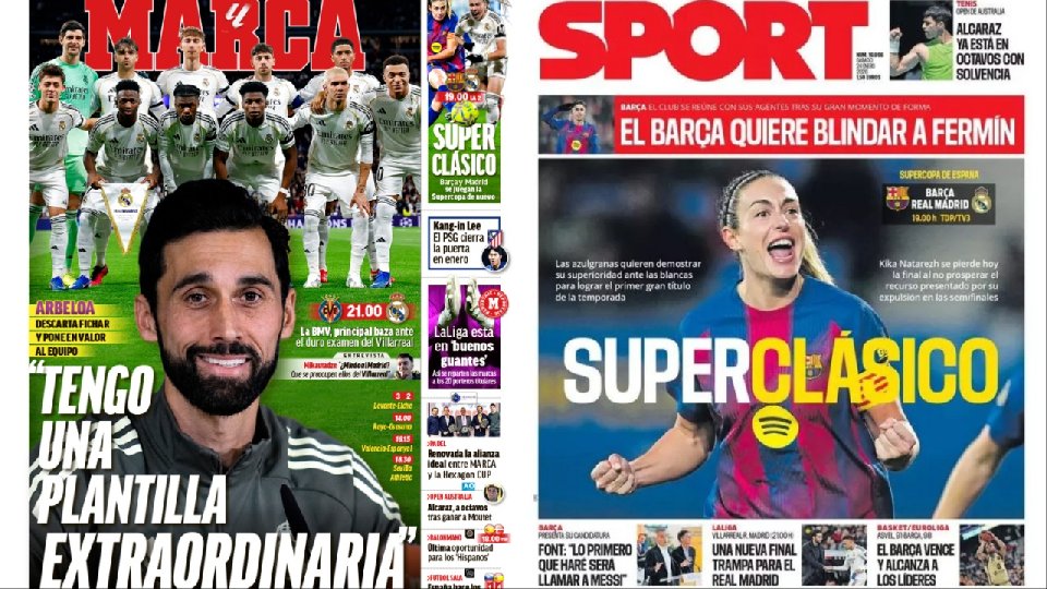 Portadas de la prensa deportiva del 24-01-26