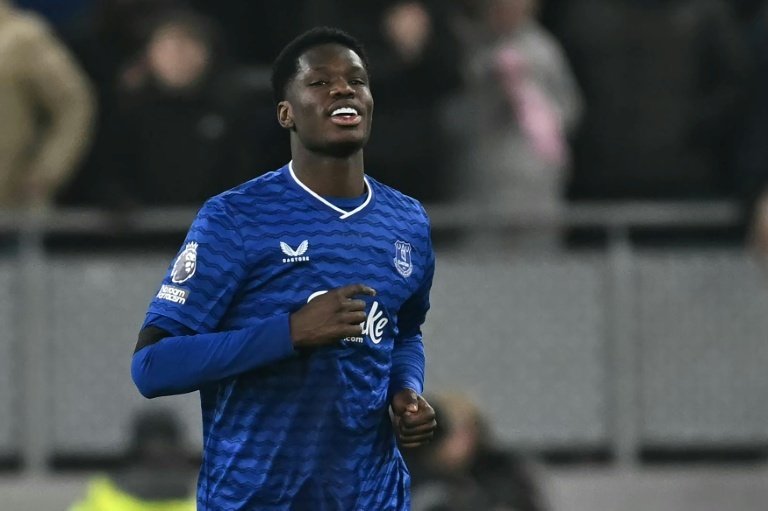 L'attaquant d'Everton Thierno Barry. AFP