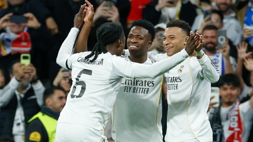 Mbappé Camavinga y Vinicius