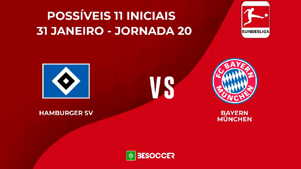 Hamburgo-Bayern de Munique: Veja as prováveis escalações