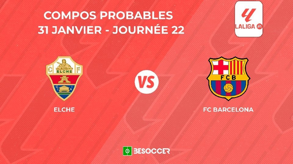Compositions probables Elche - FC Barcelone