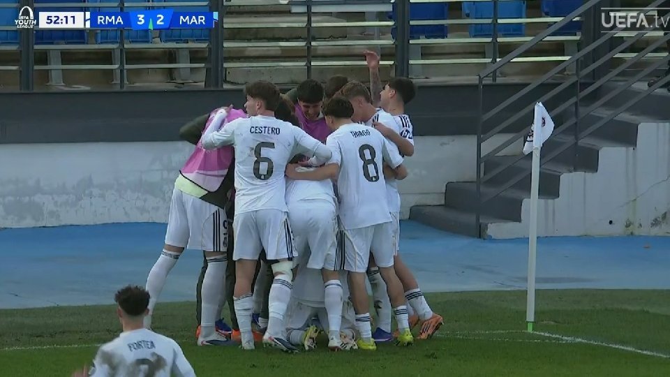 El Real Madrid pasó a los octavos de final de la Youth League después de golear (5-2) al Olympique de Marsella con una amplia representación del Castilla.