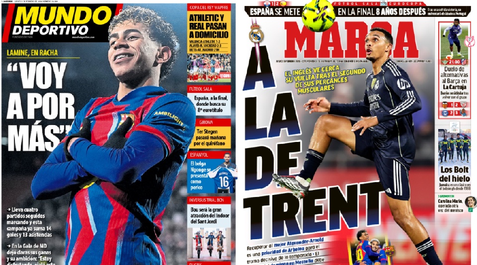 Portadas de la prensa deportiva del 05-02-26