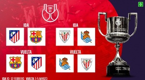 Atlético-Barça y Athletic-Real Sociedad, las semifinales de la Copa