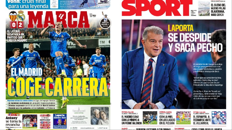 Portadas de la prensa deportiva del 09-02-26