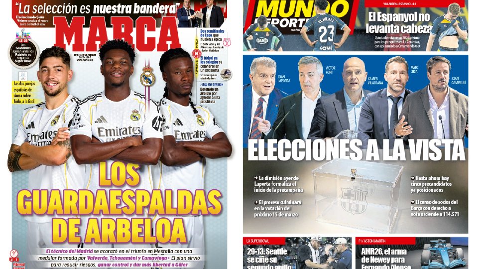 Portadas de la prensa deportiva del 10-02-26