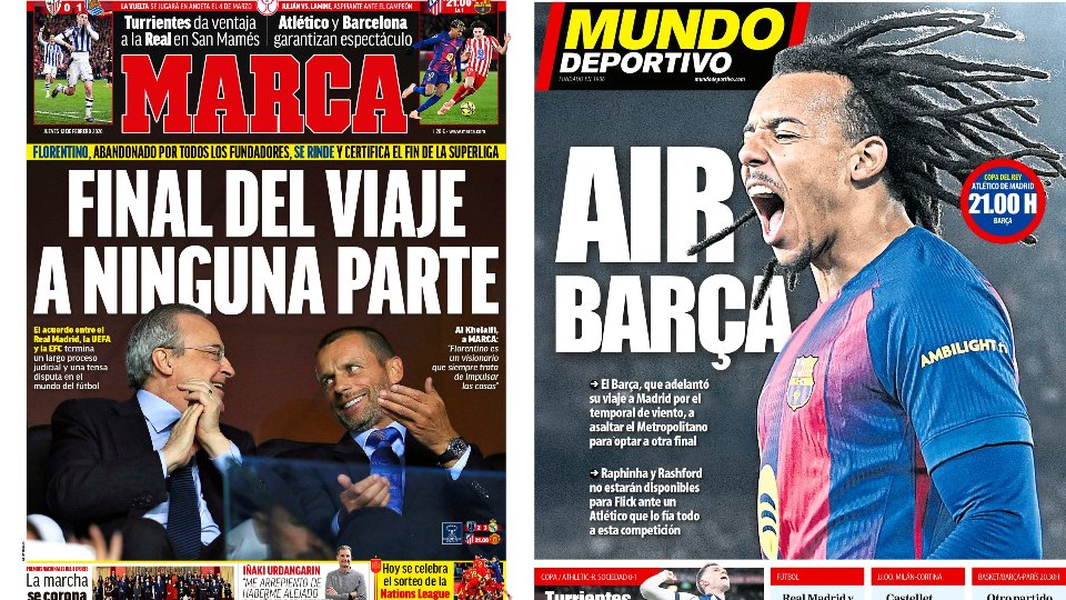Portadas de la prensa deportiva del 12-02-26